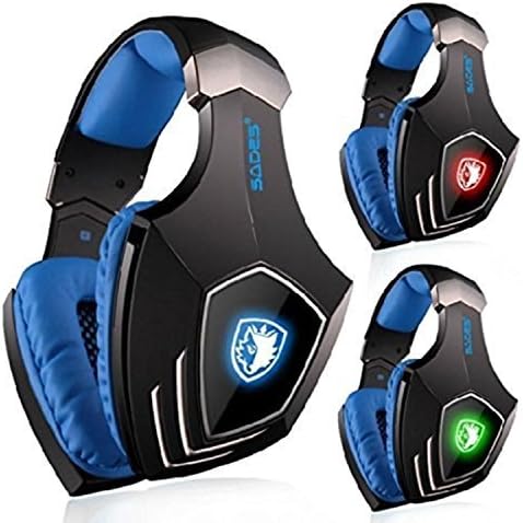 TK Eletronics Sades A60 7.1 Surround Sound USB Professional Gaming Headset Headphone With Mic for PC - Bule