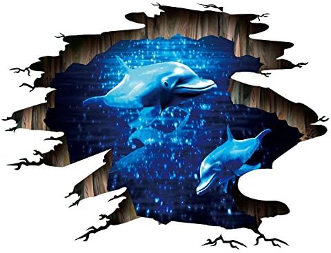 3D Floor Wall Sticker Removable Vinyl Decals Murals Art Home Decor (Dolphin)