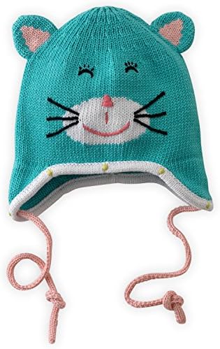 Joobles Organic Baby Earflap Cap - Kitty Katz (0-12 Months) Blue
