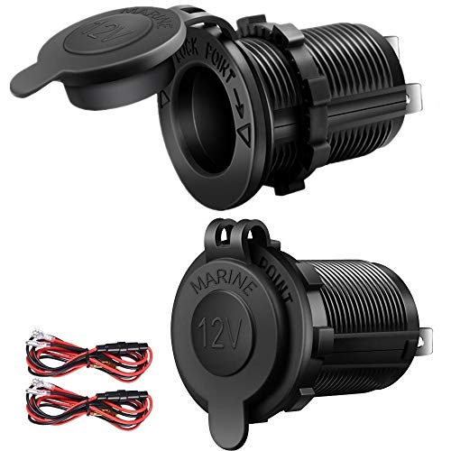 2 Pack Cigarette Lighter Socket Car Marine Motorcycle ATV RV Lighter Socket Power Outlet Socket Receptacle 12V Waterproof Plug - Thumbnail 7