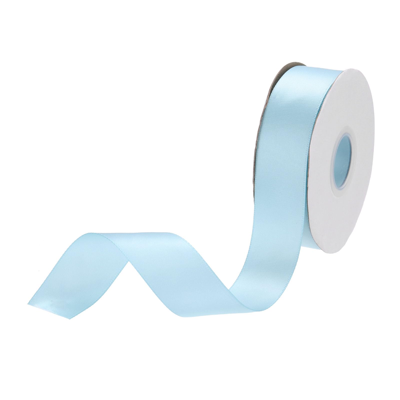 DMiotech 25mm Satin Ribbon 23m/75ft Thin Double Face Fabric Grosgrain Ribbon for Gift Wrapping Floral Hair Flower Bouquet, Light Blue