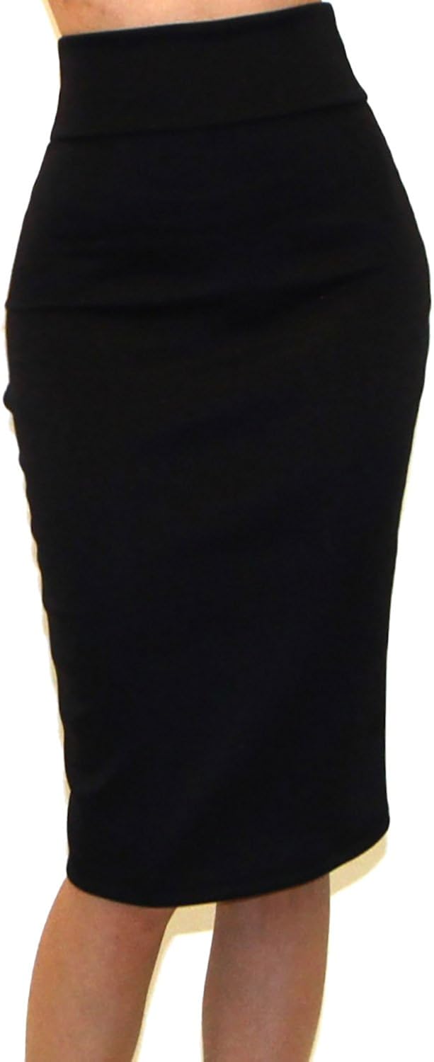 Vivicastle Women's USA High Waist Band Bodycon Career Office Midi Pencil Skirt: Clothing