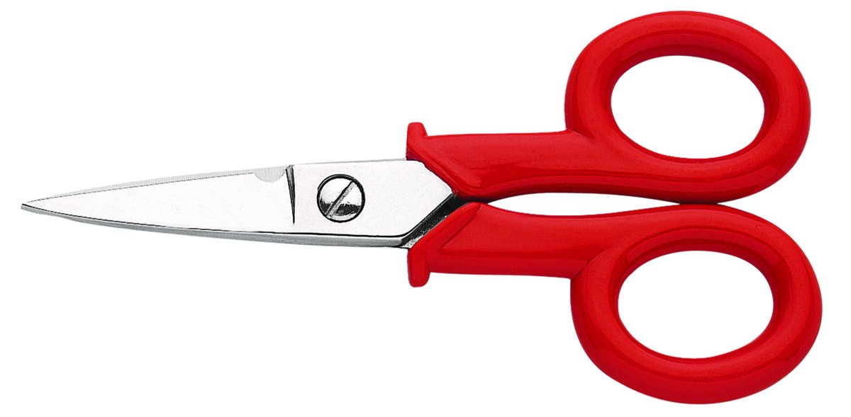 Bahco SC140 Electrician Scissors with 48 mm Cutting Length, Silver/red, 140 mm