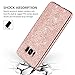 DUEDUE Galaxy S8 Plus Case Glitter,Sparkly Bling Slim Hybrid Hard PC Cover Shockproof Non-Slip, Full Body Protective Phone Cover Case for Samsung S8 Plus for Women/Girls,Rose Gold