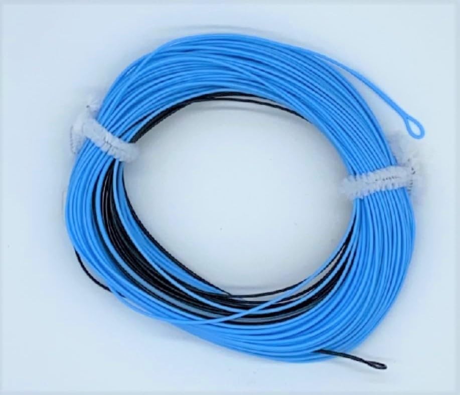 BestCity Fly Fishing WF7 Sinking tip Line With 2 Welded Loops 6IPS, Light Blue/Black