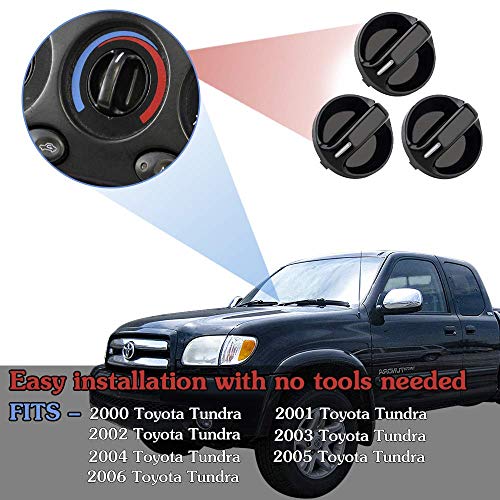 MKING AC Climate Control Knob - Set of 3 - Replaces# 55905-0C010, 559050C010 - Fits Toyota Tundra 2000, 2001, 2002, 2003, 2004, 2005, 2006 - Air Conditioner Replacement Switch - Thumbnail 3
