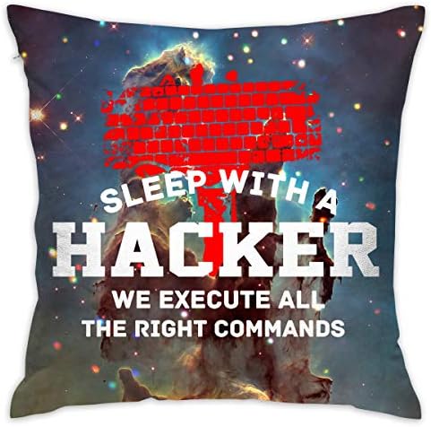 Square Decorative Throw Pillow Cases Cushion Covers - Sleep What A Hacker Hammer 18 X 18 Inch for Home, Couch, Sofa, Or Bed, Modern Design