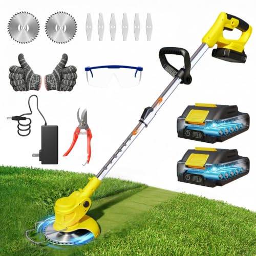 Cordless Weed Wacker Eater Brush Cutter Weed Trimmer with Blade Stringless