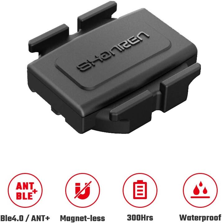 SHANREN Bike Cadence Sensor, Geomagnetic Wireless Bluetooth & ANT+ Dual Modes for Bike Computers, Bike Trainers and iOS/Android Apps