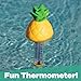 GAME 13027-BB Pineapple Spa and Pool Thermometer Shatter-Resistant Casing Tether Included, Fahrenheit and Celsius, 9-in Height x 3-1/2-in Diameter, Old Version