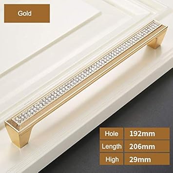 Homely Zinc And Diamond Handles Wardrobe Drawer Golden Pulls