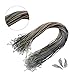 100 Earth Colors Imitation Leather Cord Rope Necklace Chain with Lobster Claw Clasp 18 inches, 3 Wing Charms Included, Bulk Wholesale Pack