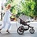Costzon Baby Jogger Stroller, All Terrain Lightweight Fitness Jogging Stroller w/Parental Cup Phone Holder, Free Tractive Webbing, Large Storage Basket (Gray)