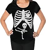 Halloween Funny Pregnant Skeleton Ninja Baby X-Ray Pregnancy Maternity Shirt