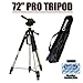 Professional PRO 72-inch Super Strong Tripod With Deluxe Soft Carrying Case For The Canon VIXIA HF S10, HF S100, HF200, HF20, HF11, HF100, HF10, HG21, HG20 Flash Memory Camcorders