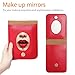 MINICAT Touch Screen Design Leather Mini Crossbody Cell Phone Wallet Purse Bag With Make Up Mirror(Red-Mirror)