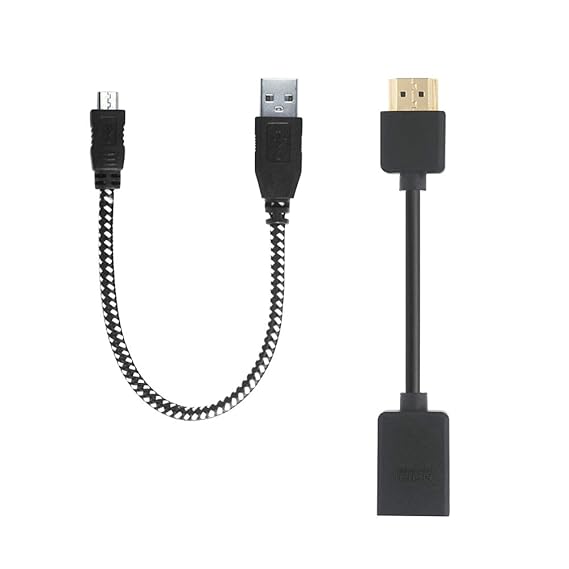 VCE HDMI Verlängerungskabel und Micro USB Stromkabel Nylon für Fire TV Stick, Chromecast