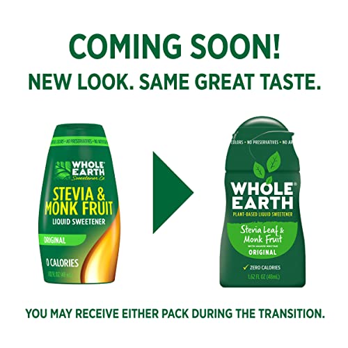 Whole Earth Stevia & Monk Fruit Liquid Sweetener, Original, No