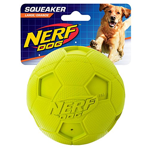 Nerf Dog Soccer Squeak Ball Dog Toy, Large, Green