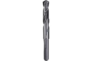 HARFINGTON 37/64" Drill Bit 1/2" Reduced Shank 3-Flat 4241 High Speed Steel Nitriding Black 118° for Soft Materials Wood Plas