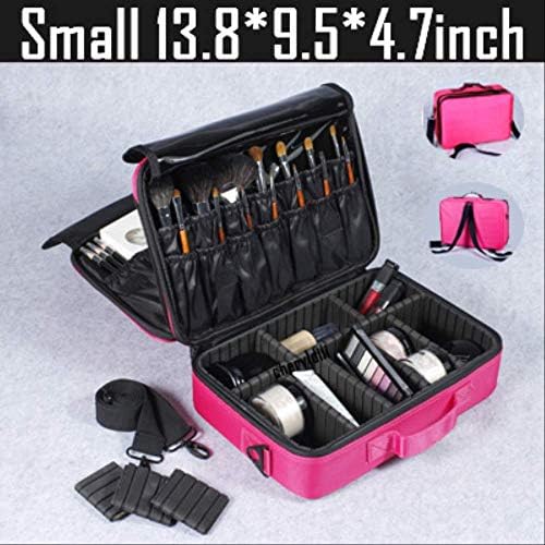 Iujn Cosmetic Case New Arrival Large Multi-Storey Professional Make Up Package Bag Nail Pattern Semi-Permanent Tool Box Cosmetic Case Bags Small Hotpink 3Layer