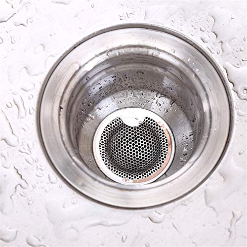 Stainless Steel Filter Screen, TiTCool Kitchen Water Sink Strainer Cover Floor Drain Plug Bath Hair Catcher Drain Plug (Silver, S)