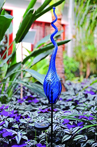 Coloriscape Solar Pod Yard Art, Cobalt Blue