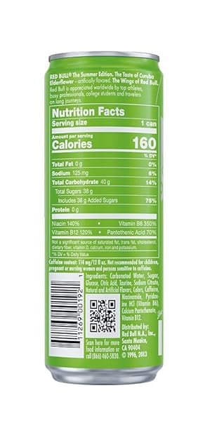 RED BULL THE GREEN EDITION CURUBA ELDERFLOWER ENERGY DRINK, 12 FL OZ CAN