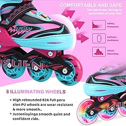 JUSUEN Inline Skates Adjustable for Kids, Roller
