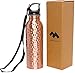 Mindful Design Pure Copper Hammered Water Bottle - Leak-Proof Solid Copper Vessel for Ayurvedic Health Benefits (31 oz)