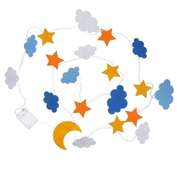 Baoblaze Ringlicht Lichterkette 20 Led Sterne Mond Kinderzimmer Dekoration Haus Ornament Weihnachtsbaum Amazon De Kuche Haushalt