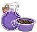 Prima Pet Expandable / Collapsible Silicone Food & Water Travel Bowl with Clip for Medium & Large Dog, Portable and Durable Pop-up Feeder for Convenient On-the-go Feeding, Size: 5 Cups (7 Inch Diameter Bowl) (LARGE (5 CUPS), PURPLE)