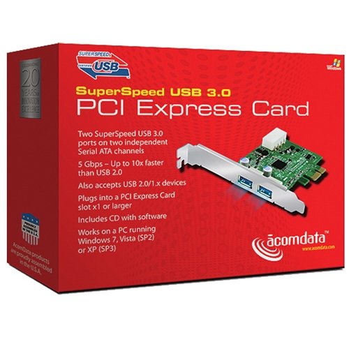 AcomData SuperSpeed USB 3.0 PCI Express Card 2 Port ADPU3-PCIX