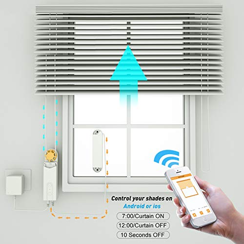 Keego Smart Blinds Drive Motor - Powered by Solar Panel and Charger Smart DIY Home Automation Devices Control by Bluetooth and APP Timer Remote Control