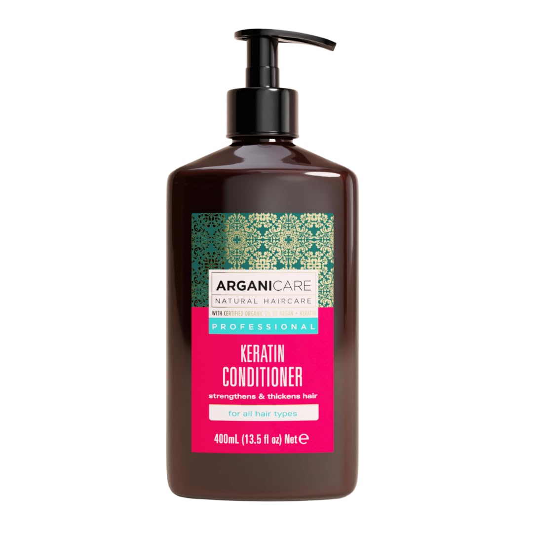 Arganicare | Keratin Restoring Conditioner | All Hair Types | Smoothing and Strength Support | Softness, Shine and Easy Styling | 400 ml