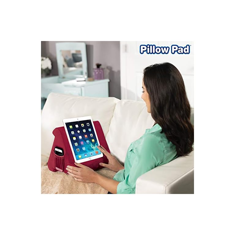 Ontel Pillow Pad MultiAngle Soft Tablet Stand, Burgundy Burgundy Colors