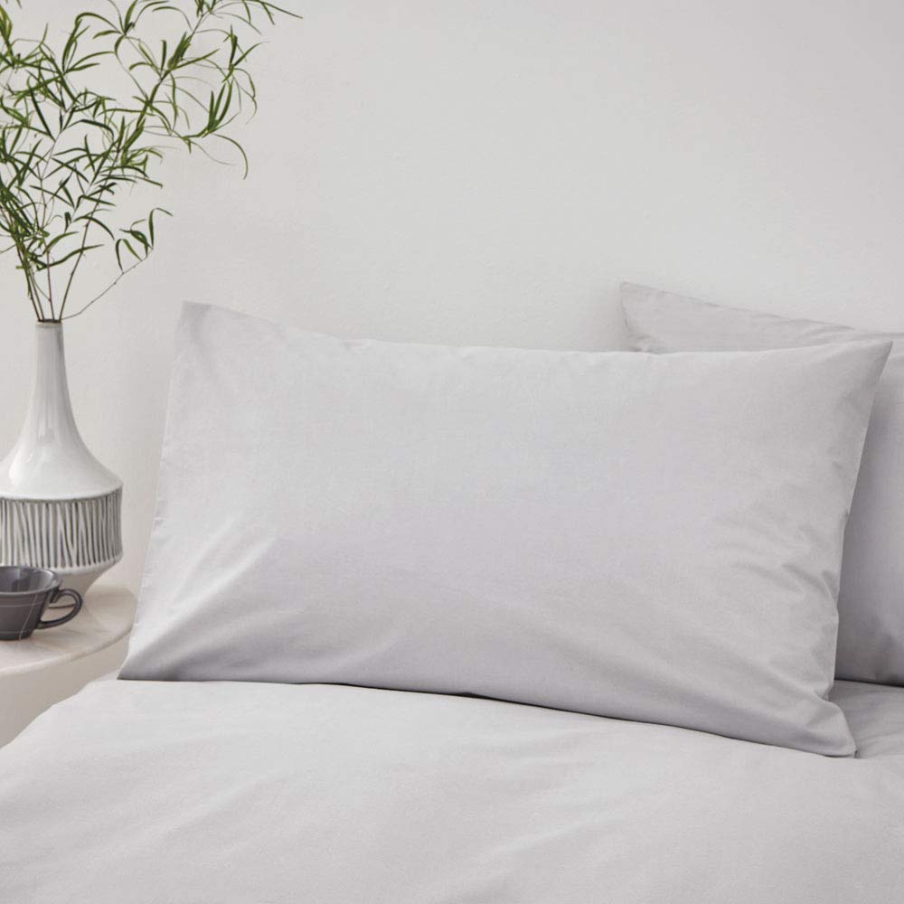 Bianca 200 Thread Count Organic Cotton Standard Pillowcase Pair Silver