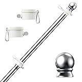 PHITRIC Flag Pole, Tangle Free Spinning Stainless