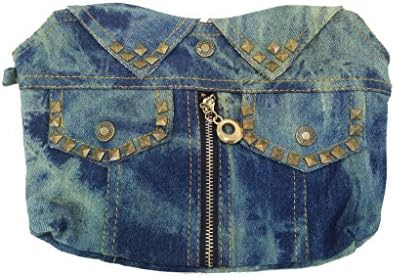 TOWOMO Fashion Two Pockets Shape Mobile Phone Bag With Shoulder Strap Cross Body Phone Purse-Blue