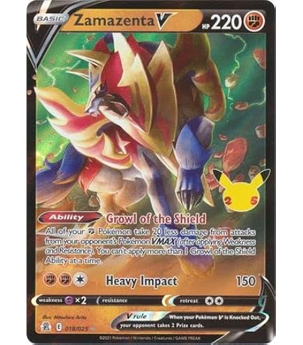 Zacian V - 016/025 - Ultra Rare : Amazon.ca: Toys & Games