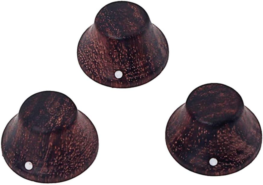 Wulidasheng Guitar Knobs, 3Pcs Wooden Tone Volume Control Replacement Knobs Cap for Electric Guitar Bass