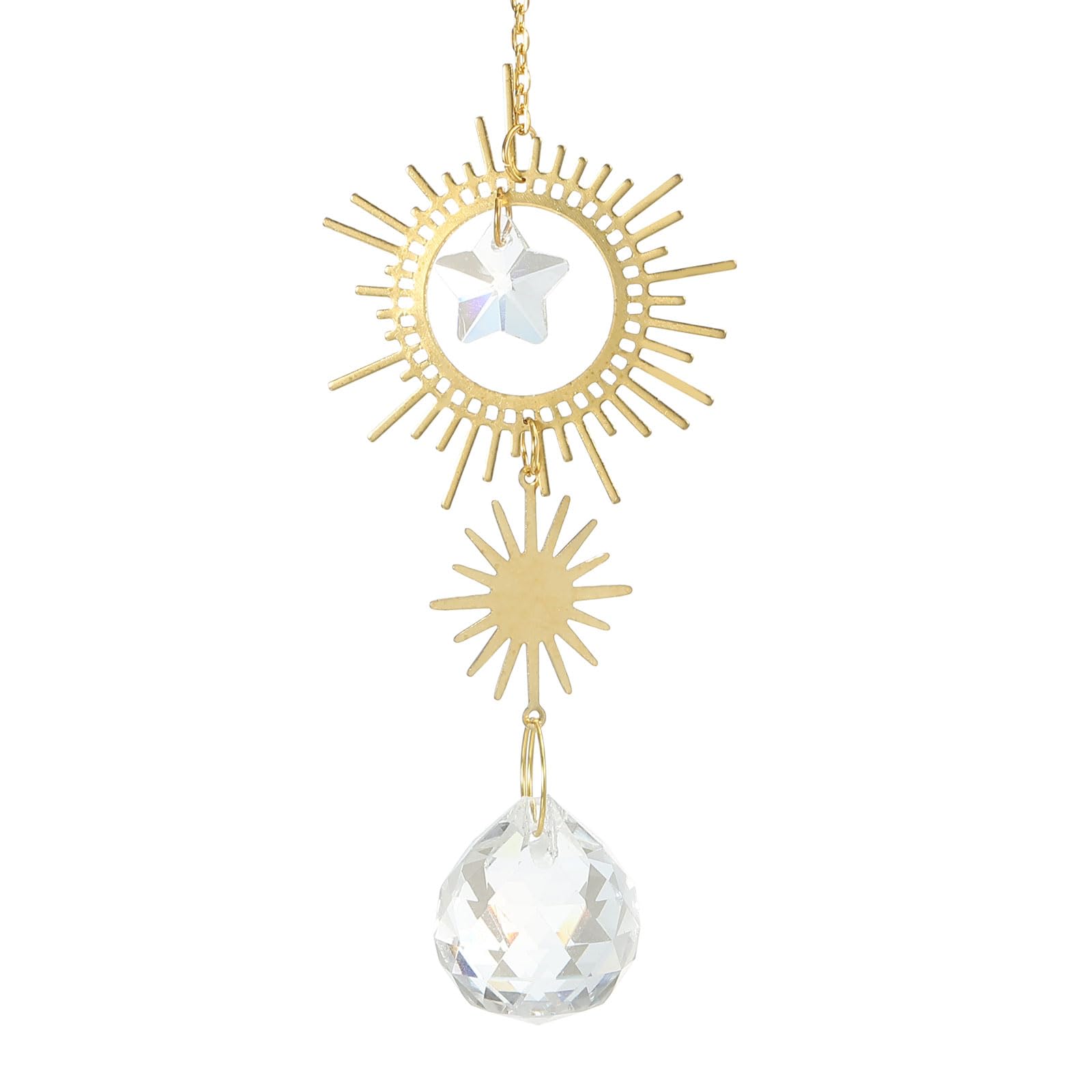 PATIKIL Crystal Suncatcher 11.8 Inch, 1 Pack Hanging Colorful Crystals Prism with Chain for Windows Decor Rainbow Patio Garden