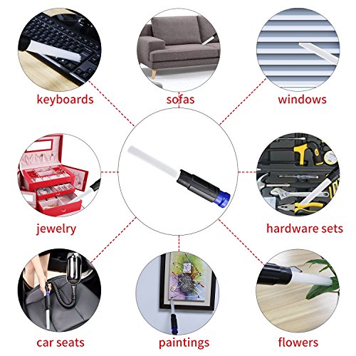 (2packs) Vacuum Attachment Brushes for Dust Daddy(Not Fit Dyson),Hihamer Cleaner Pro Tiny Tube, On TV Dirt Remover Cleaning Accessories, Strong Suction for Cars Pets Jewelry Iphones Cameras Keyboard
