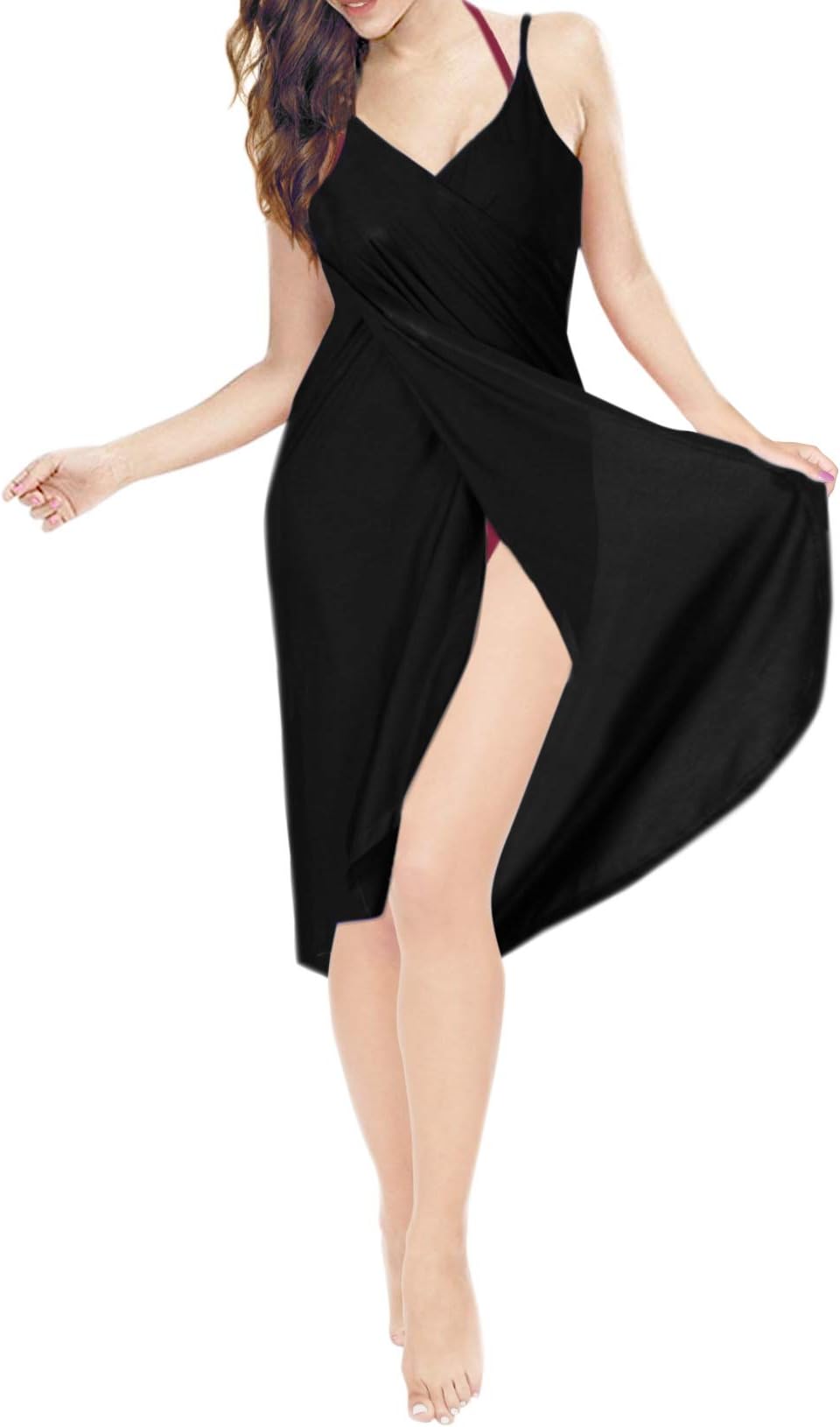 Women's Bikini Cover Up Spaghetti Strap Backless Swimwear