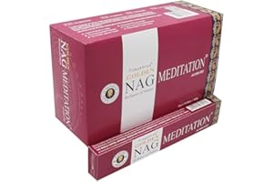 Golden Nag Meditation Vijayshree Agarbatti – 12 Packs (15g Each) | 180 Natural Incense Sticks | Calming Fragrance for Meditat
