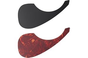 LT Easiyl 2Pcs Guitar Pickguard Anti-Scratch Guard Plate 21x10cm Self Adhesive Scratchplate for Acoustic Guitar, Black/Tortoise