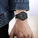 Unisex All Black Minimalist Quartz Wristwatch Ultra Thin with Date and Milanese Mesh Band or Strap for Gift(Black Gray)