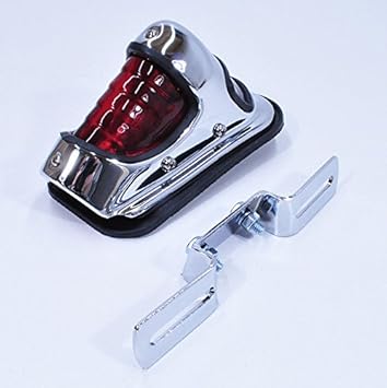 Chrome 12v Vintage /"Stop/" Stainless Steel Tail Light For Harley Chopper Bobber