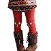 Shouhengda Kid Girl Winter Rabbit Printed Leggings Warm Fleece Pants