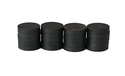 PERFECT MAGNETS Triomag Ferrite Disc Magnet/Ceramic Magnet with 20mm Diameter, 4mm Thickness with 1 NS Coin - 20 Pieces